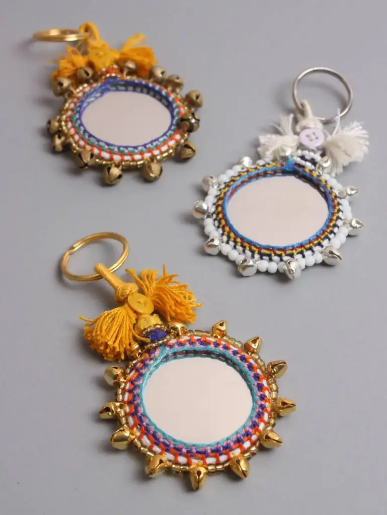 Boho Mirror Keyrings, Large 