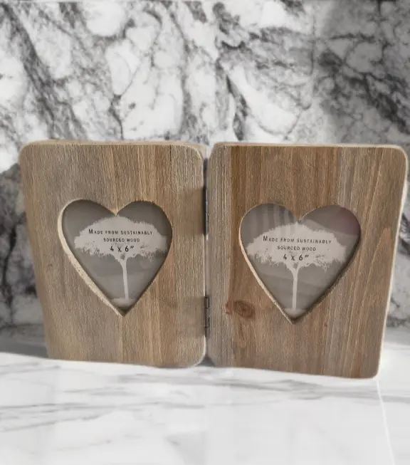 Wooden picture frame for 2 photos