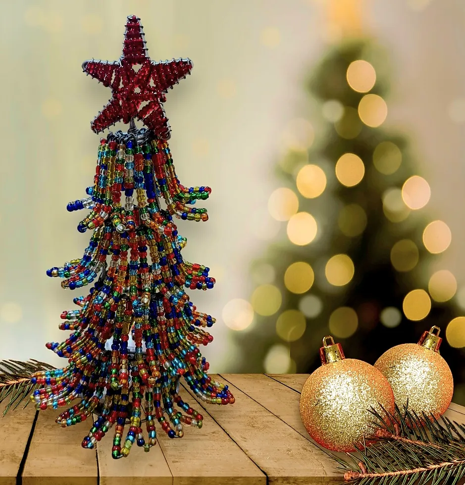 Big Multicolor Beaded Christmas Tree