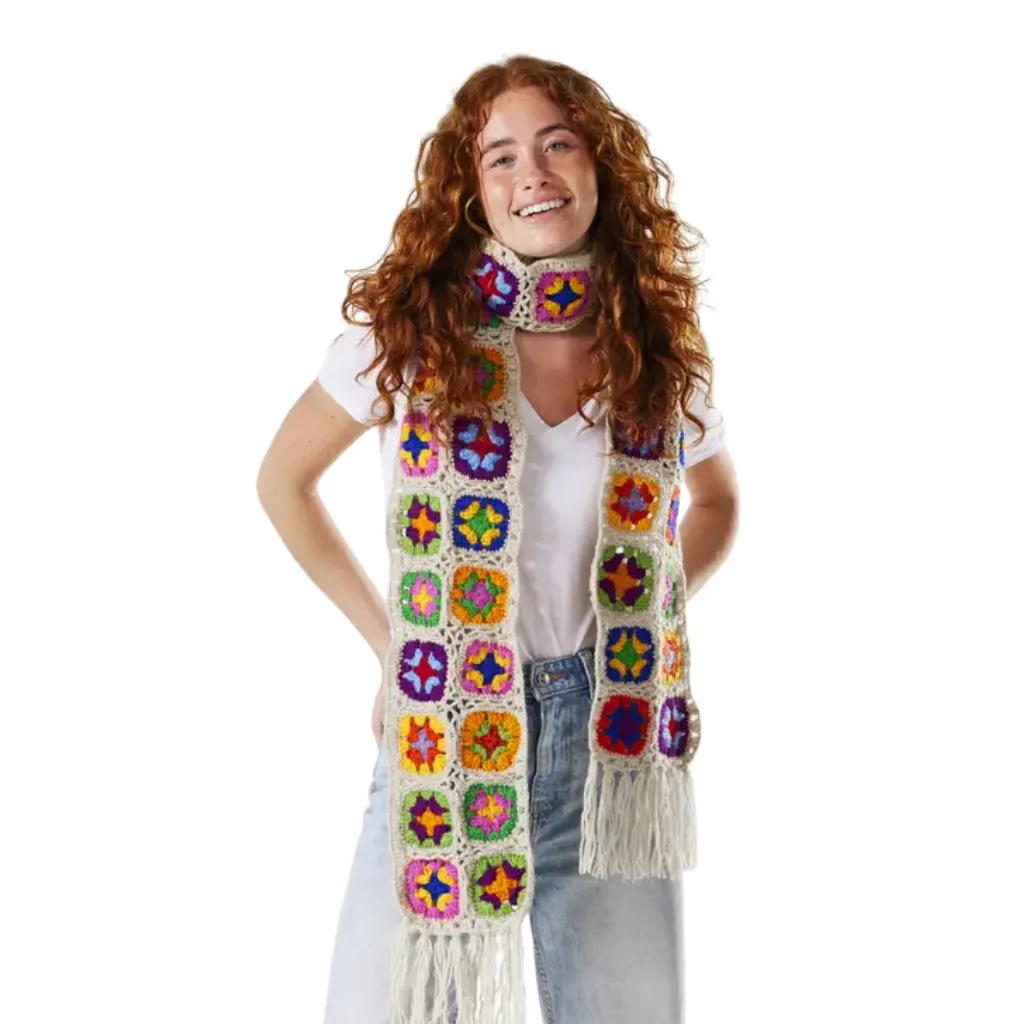 Crochet Rainbow Scarf