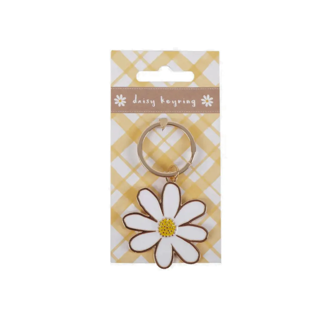 Daisy Flower Enamel Keyring