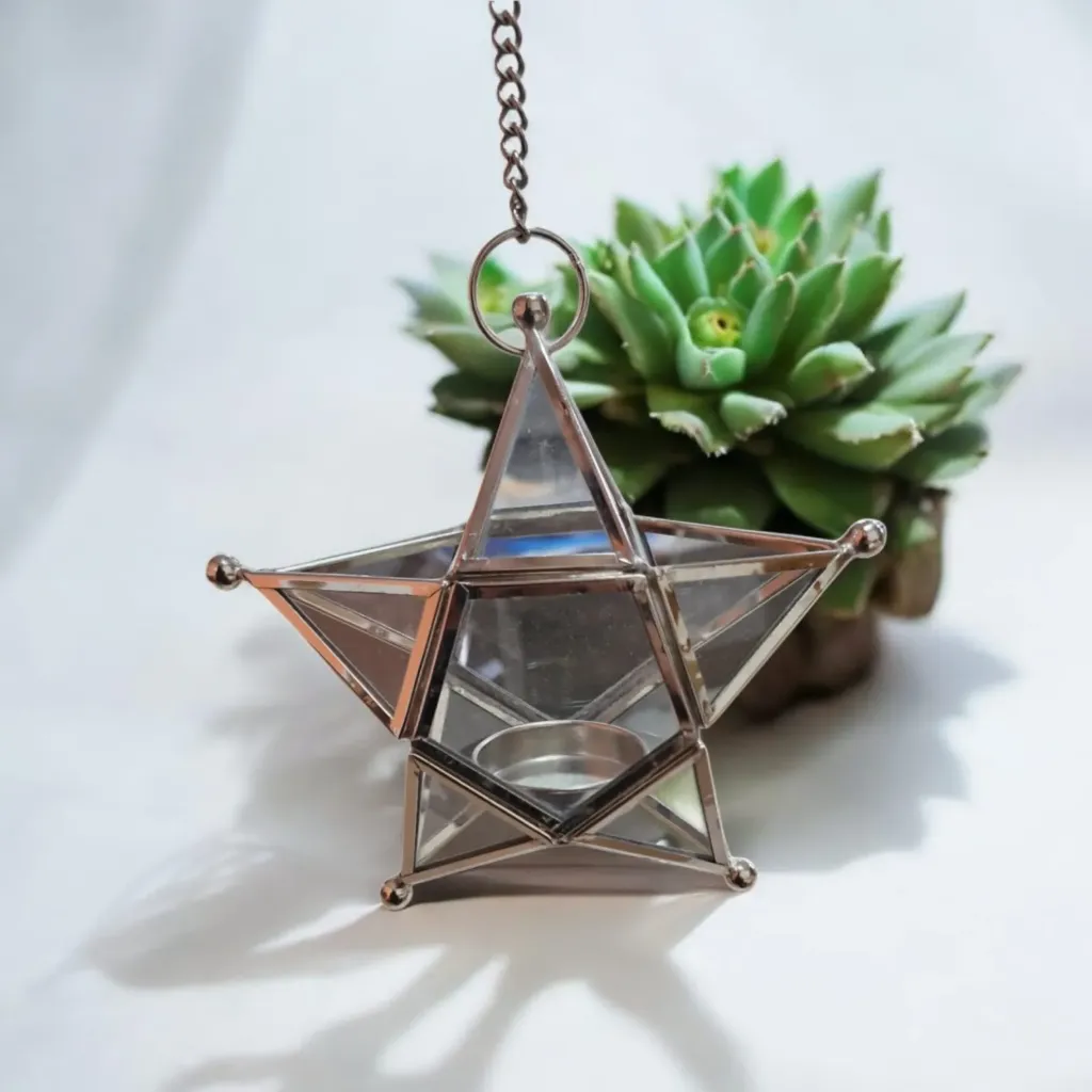 Hanging Silver Star Candle