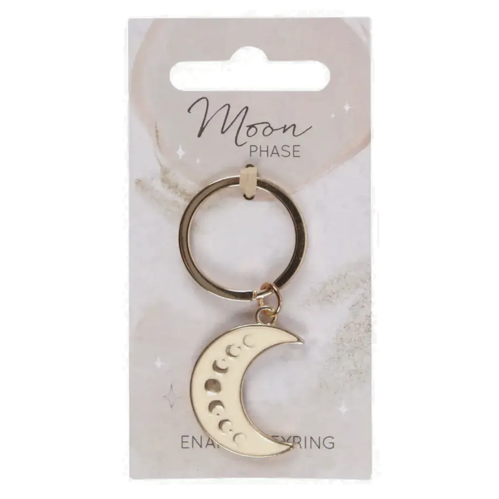 Moon Phase Crescent Enamel Keyring