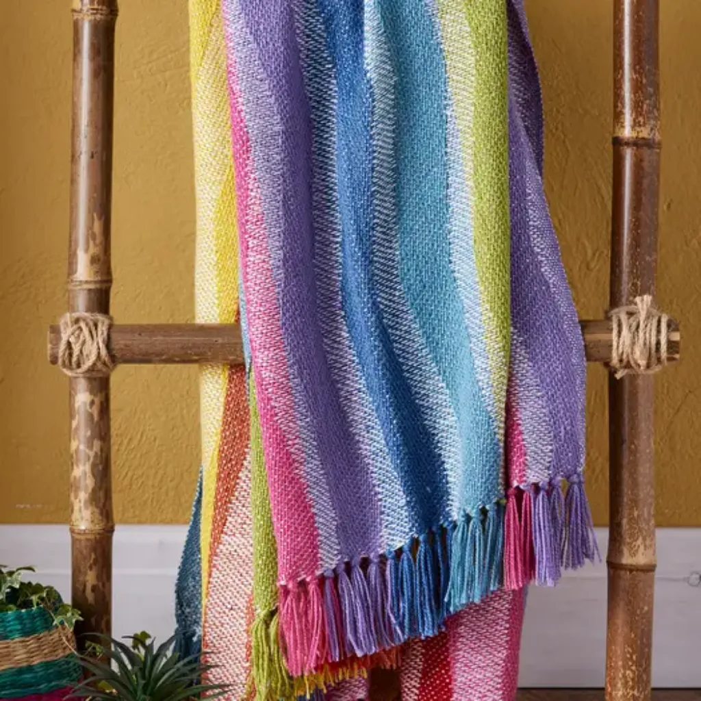 Recycled Bottles Rainbow Zigzag Throw