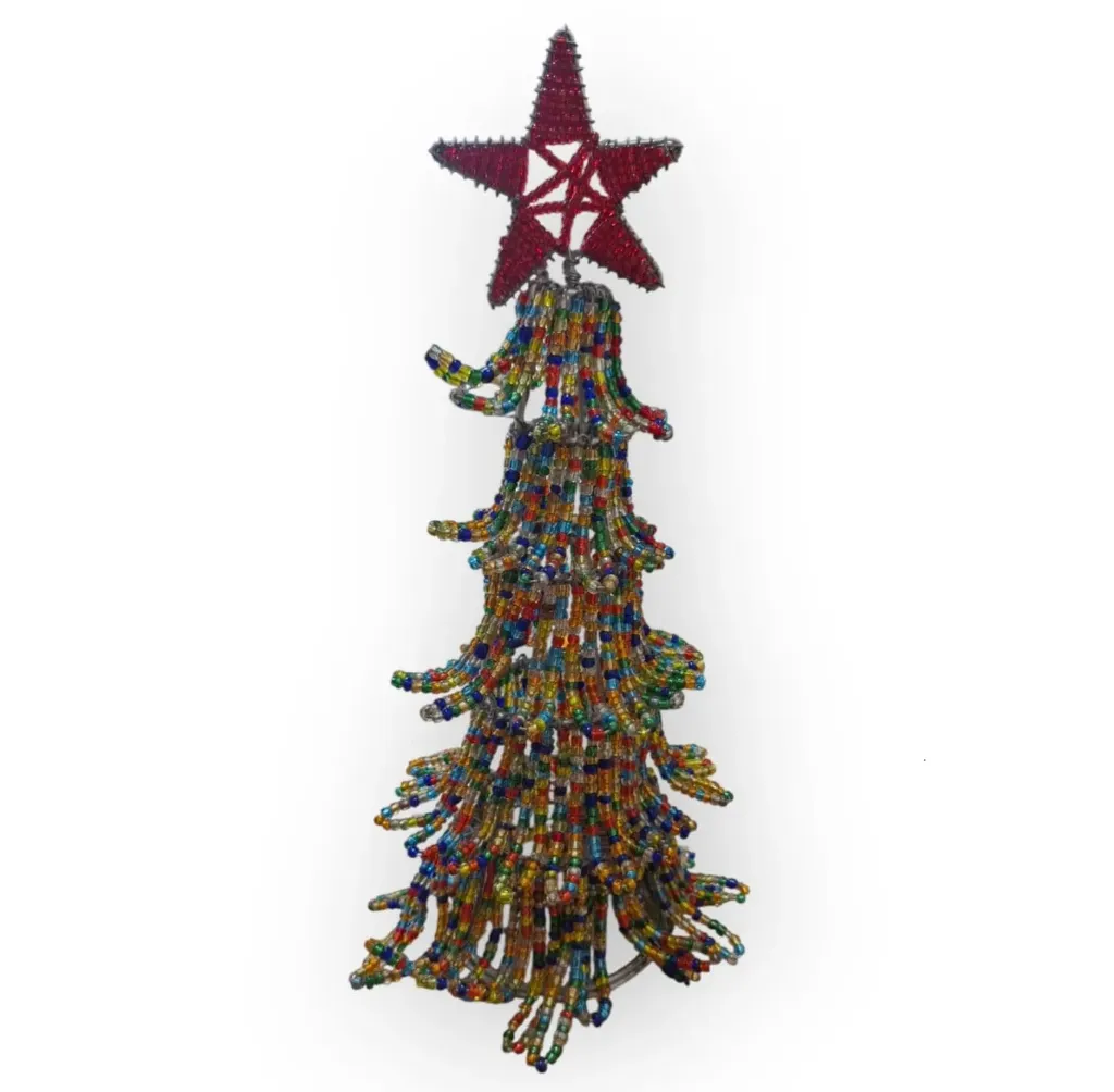 Small Multicolor Beaded Christmas Tree