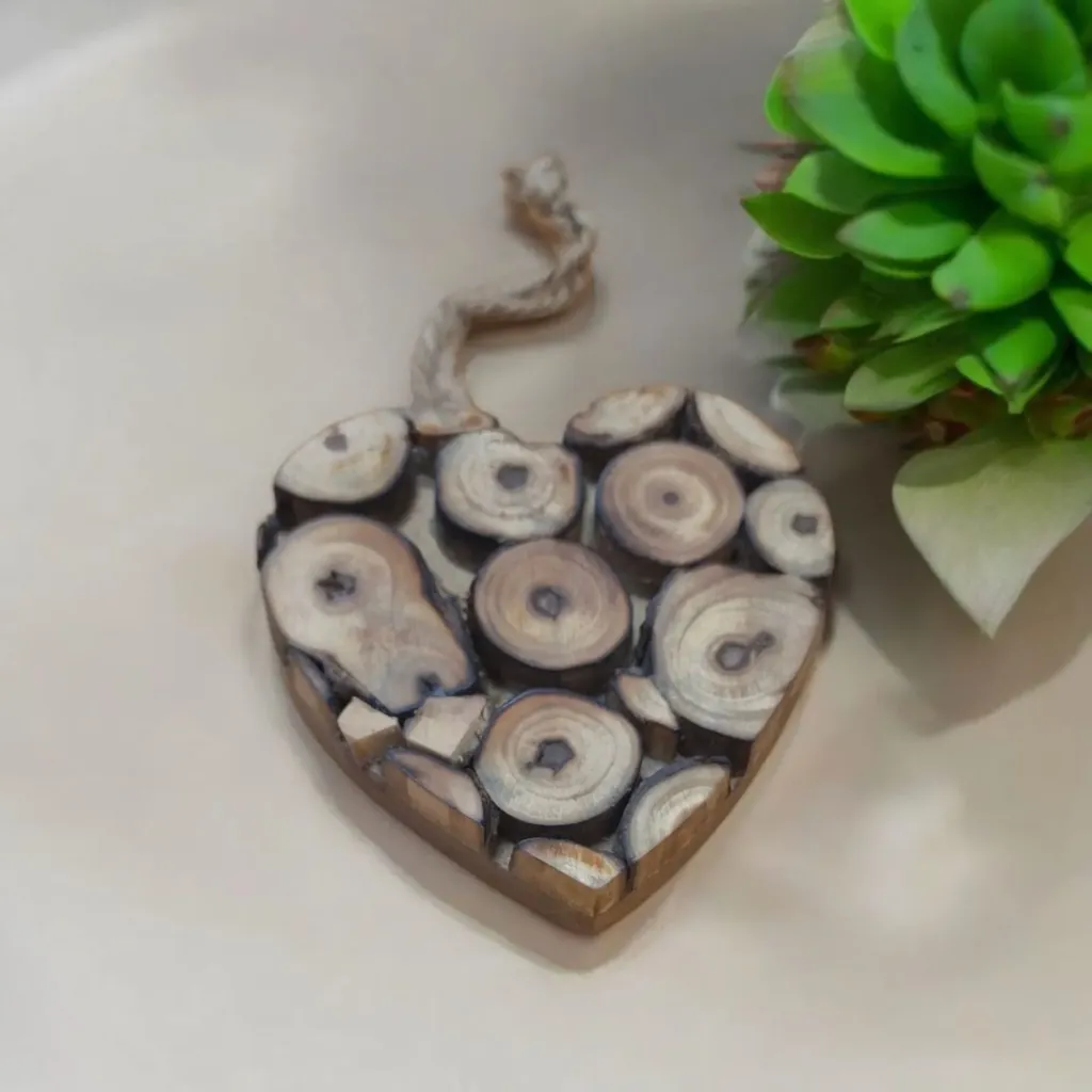 Wooden Heart Shape Coaster