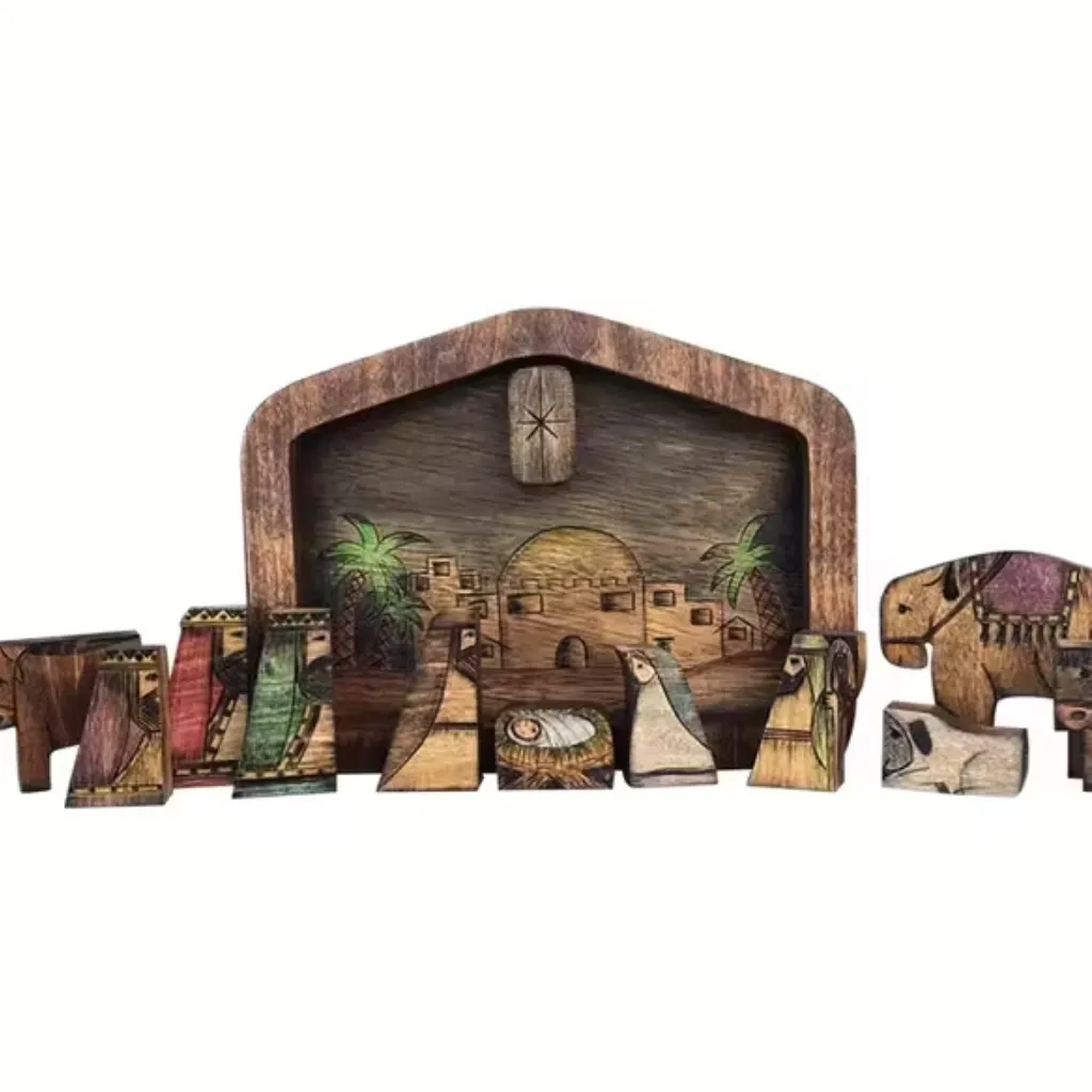 Handcrafted Wooden Nativity Set