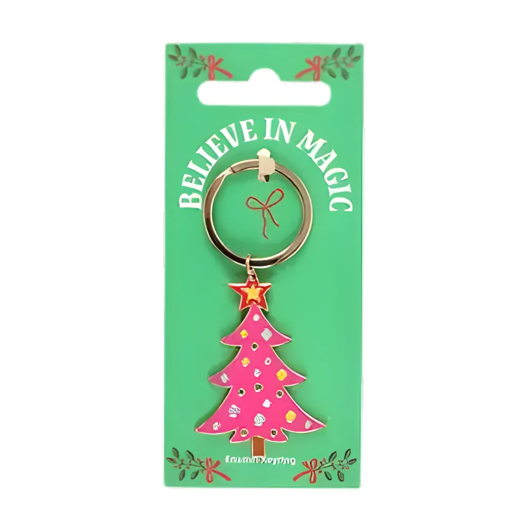 Pink Tree Keyring